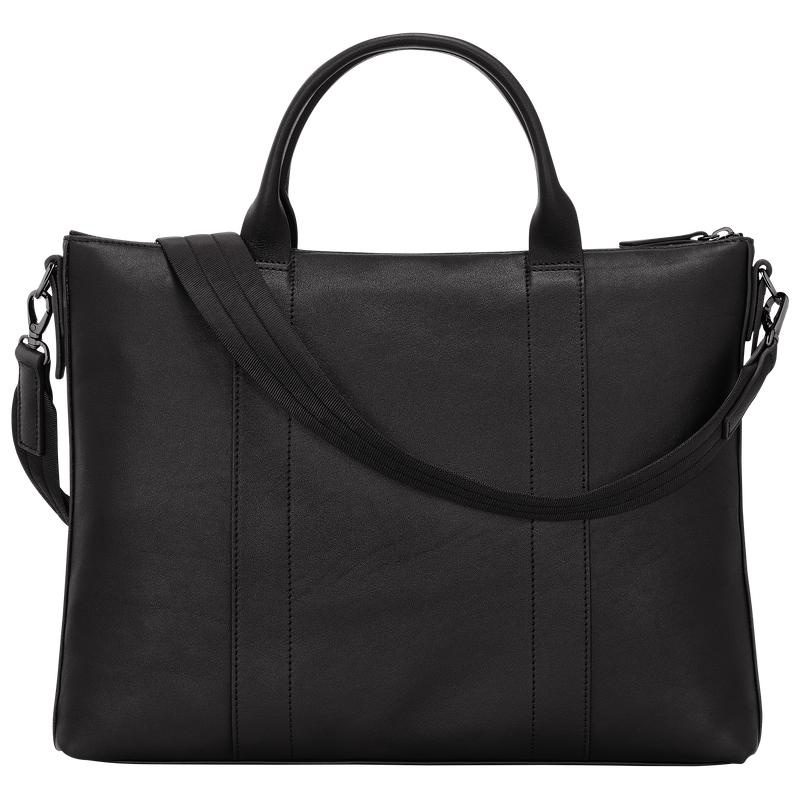 Black Longchamp 3D Men's Briefcase | GKMI-90164