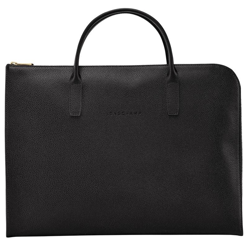 Black Longchamp Le Foulonné S Men\'s Briefcase | MXIN-02469