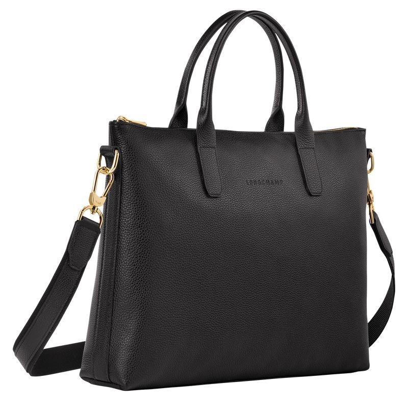 Black Longchamp Le Foulonné S Women's Briefcase | YVWS-46752