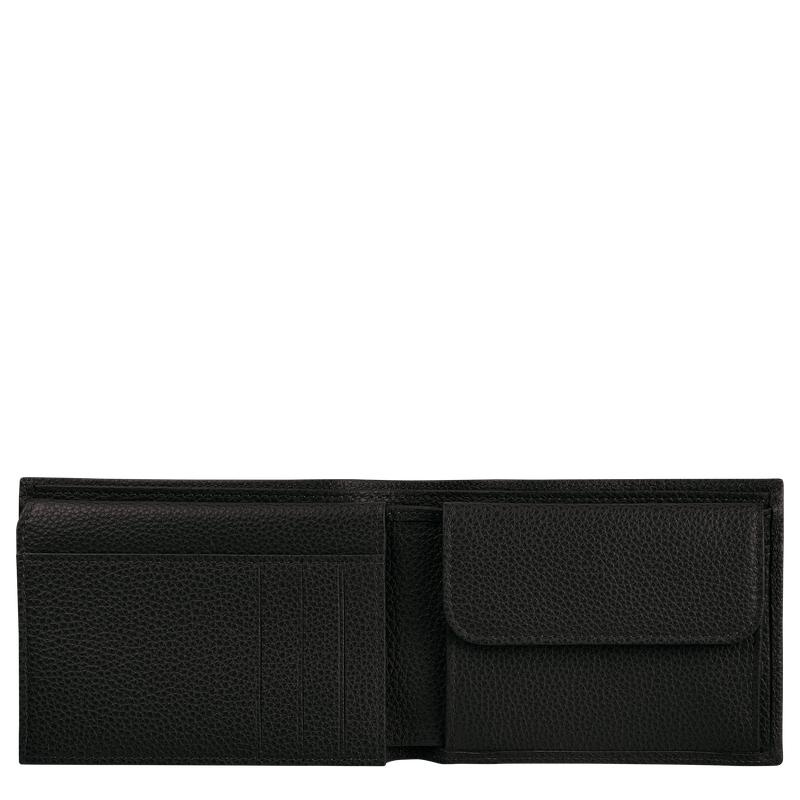 Black Longchamp Le Foulonné Women's Wallets | NUBL-17302