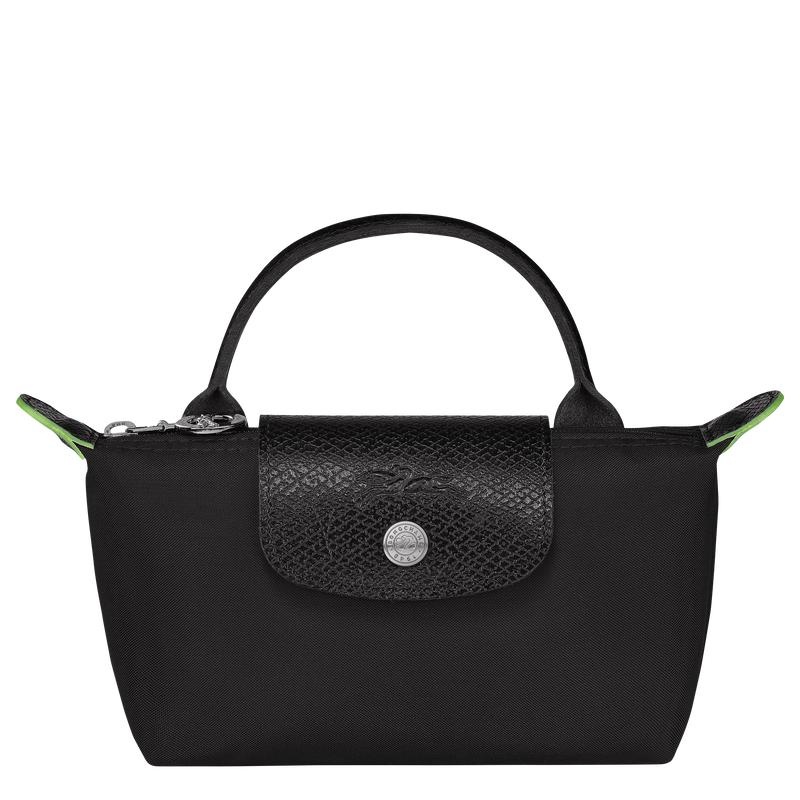 Black Longchamp Le Pliage Green with handle Women\'s Pouches | XZQO-30217