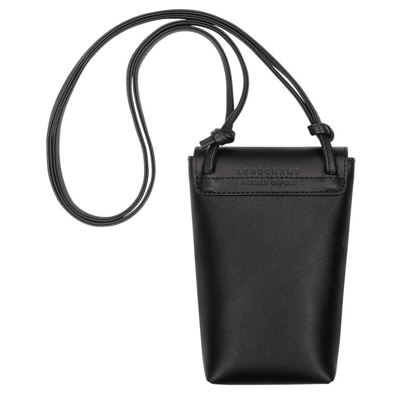 Black Longchamp Le Pliage Xtra with leather lace Women's Phone Case | MYVP-48053