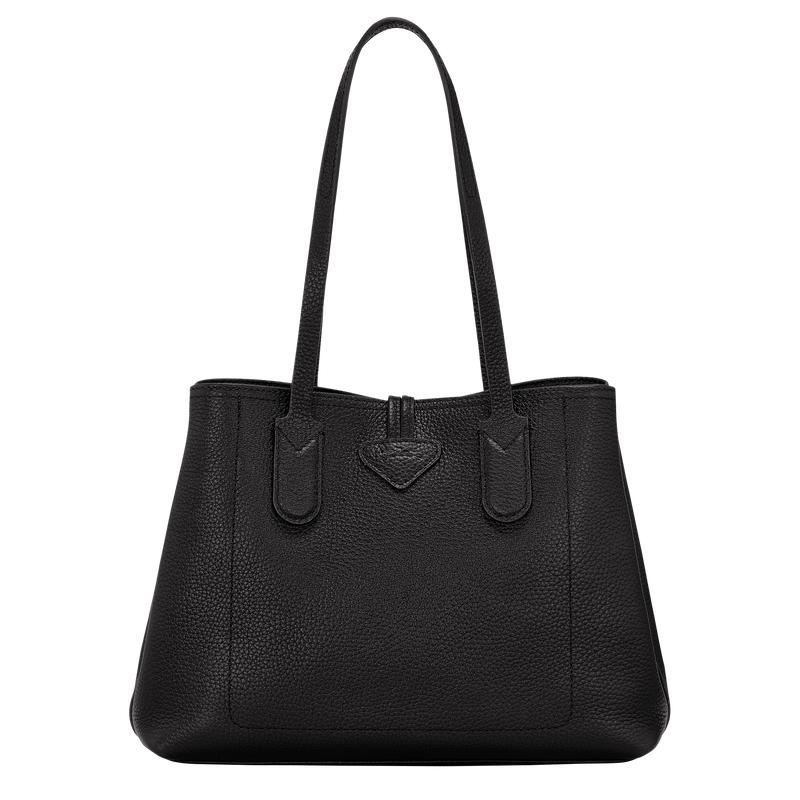 Black Longchamp Roseau Essential M Women's Tote Bag | HUSM-16457