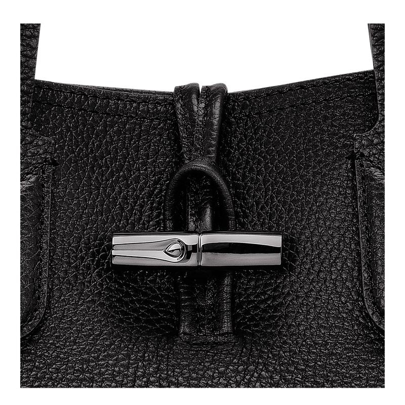 Black Longchamp Roseau Essential M Women's Tote Bag | HUSM-16457