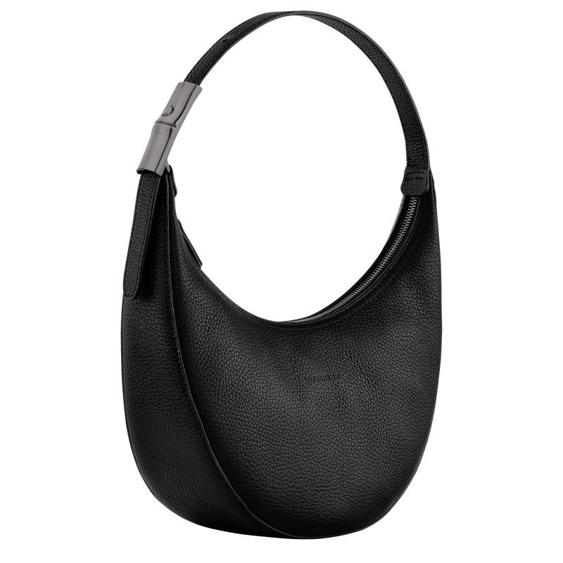 Black Longchamp Roseau Essential M Women's Hobo Bags | EJXS-54137