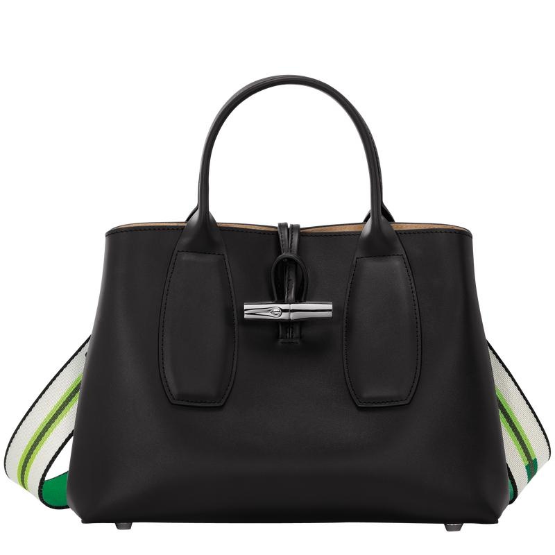 Black Longchamp Roseau M Women\'s Handbags | FLAJ-36975