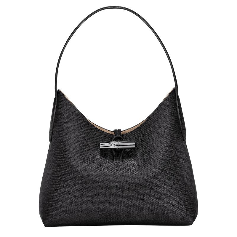 Black Longchamp Roseau M Women\'s Hobo Bags | QPTA-97158