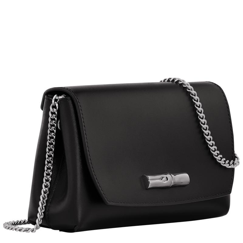 Black Longchamp Roseau Women's Clutch Bag | ODXP-53861