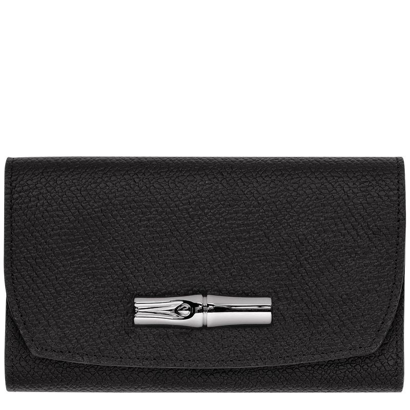 Black Longchamp Roseau Women\'s Wallets | RNHO-28435