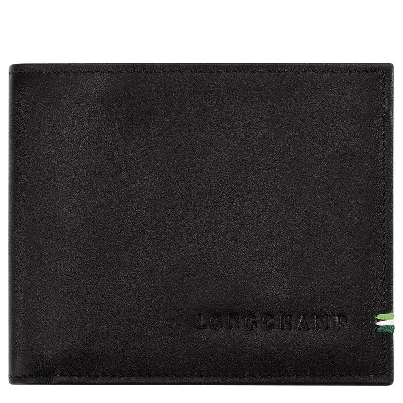 Black Longchamp sur Seine Men\'s Wallets | EAWV-92084