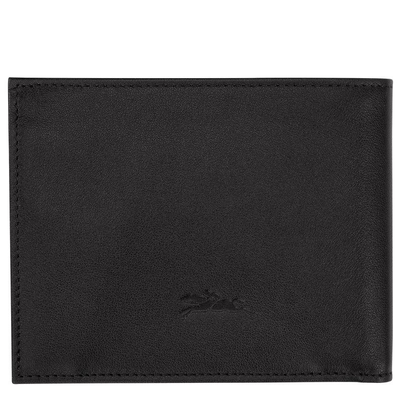 Black Longchamp sur Seine Men's Wallets | FPUE-53264