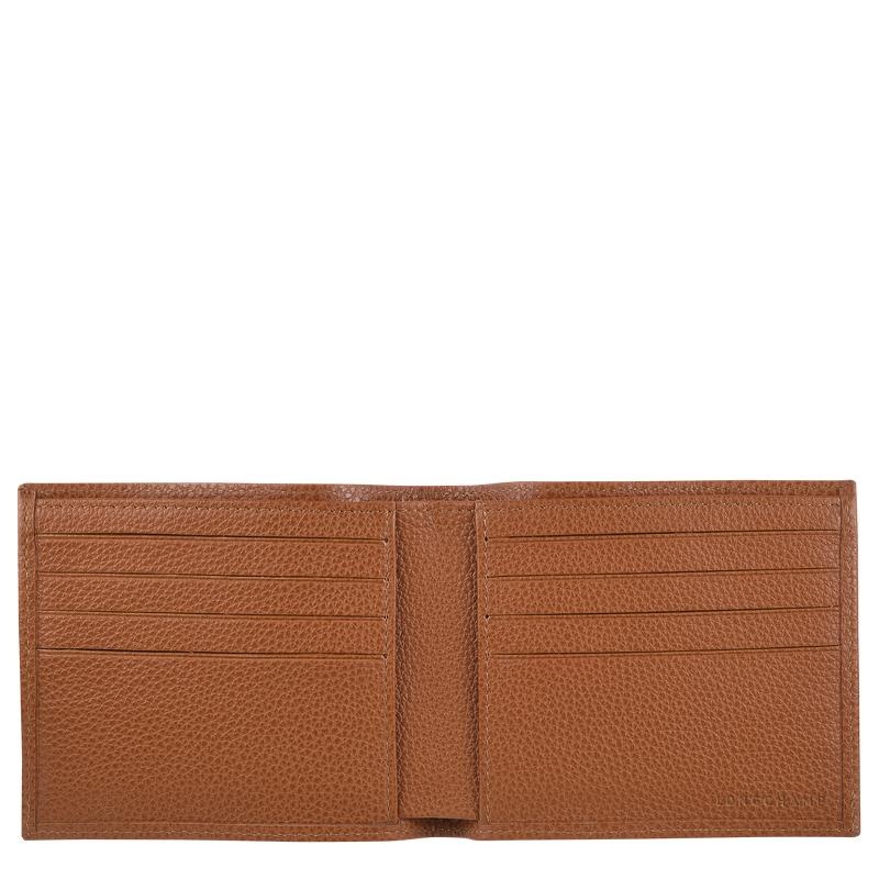 Caramel Brown Longchamp Le Foulonné Men's Wallets | NUXQ-06275