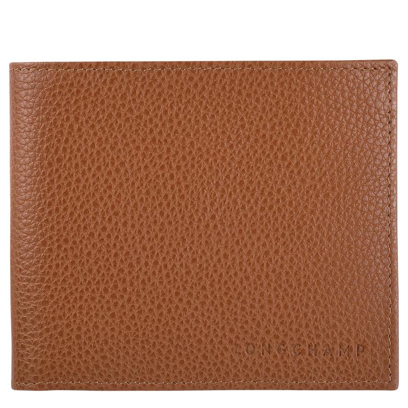 Caramel Brown Longchamp Le Foulonné Men\'s Wallets | NUXQ-06275