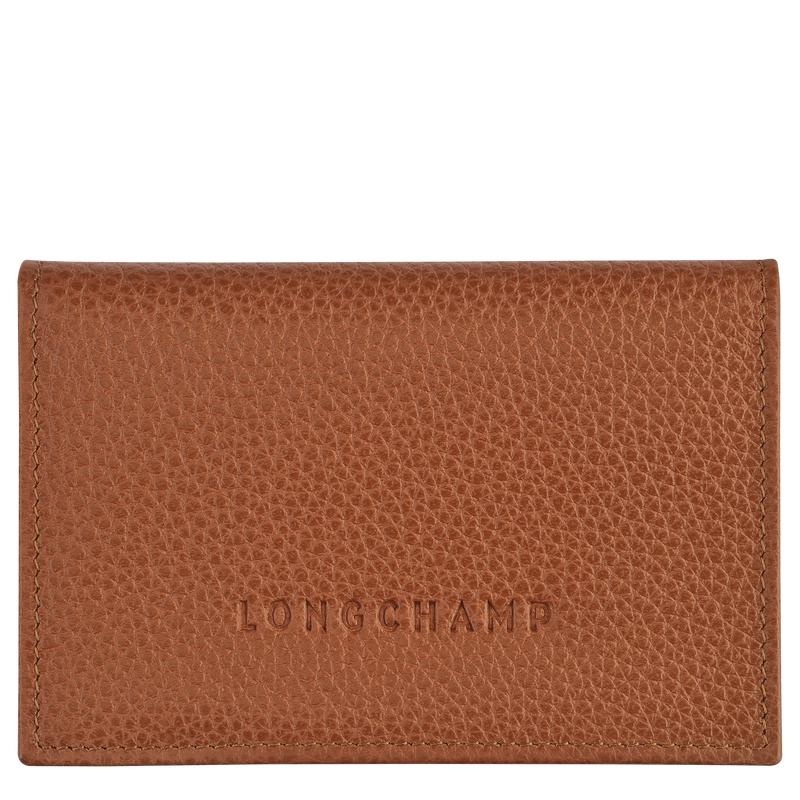 Caramel Brown Longchamp Le Foulonné Men\'s Cardholders | PHDV-38412