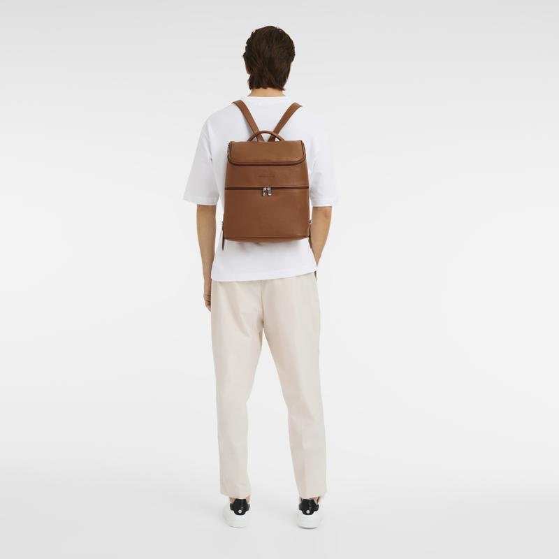 Caramel Brown Longchamp Le Foulonné Men's Backpacks | ZEMD-87165