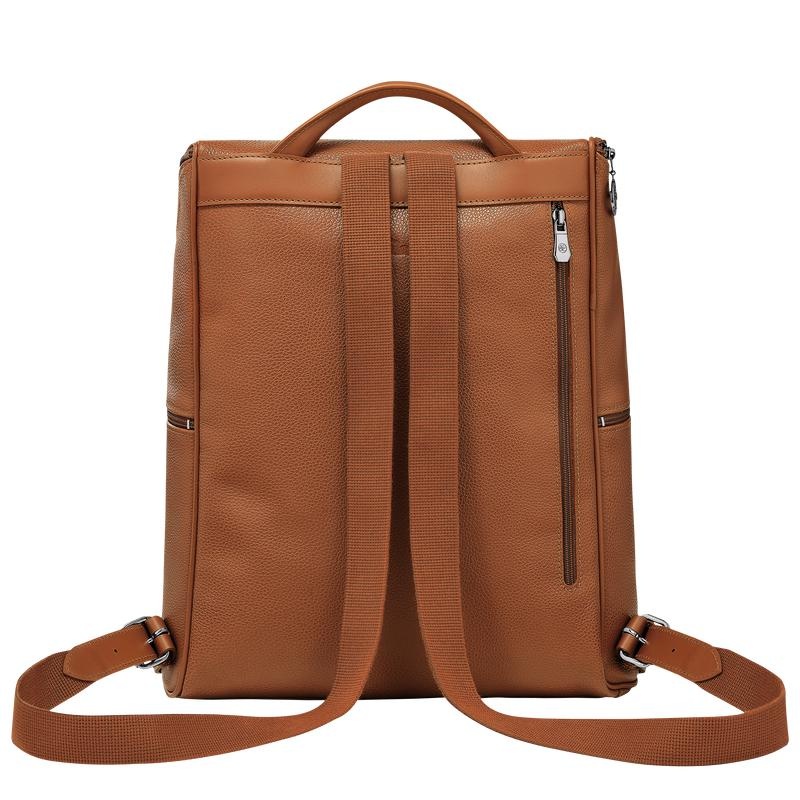 Caramel Brown Longchamp Le Foulonné Men's Backpacks | ZEMD-87165