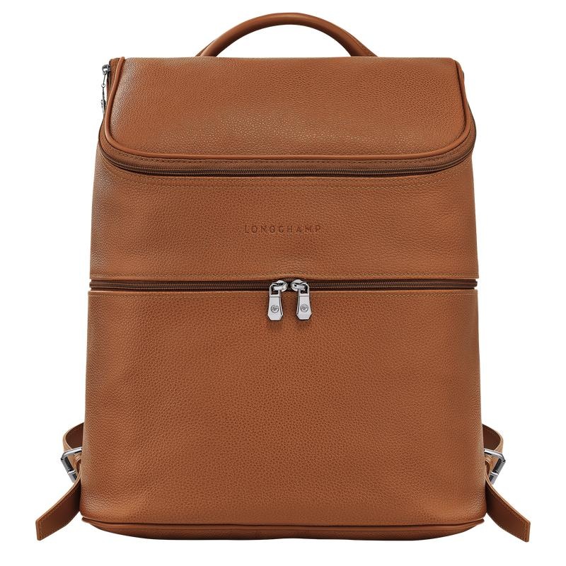 Caramel Brown Longchamp Le Foulonné Men\'s Backpacks | ZEMD-87165