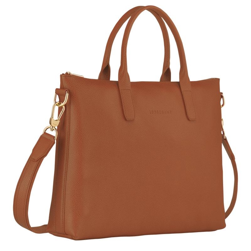 Caramel Brown Longchamp Le Foulonné S Women's Briefcase | ILEV-12968