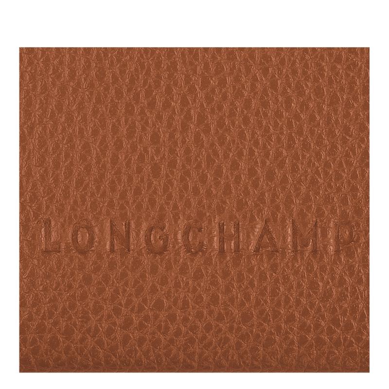 Caramel Brown Longchamp Le Foulonné Women's Cardholders | DRWM-34296