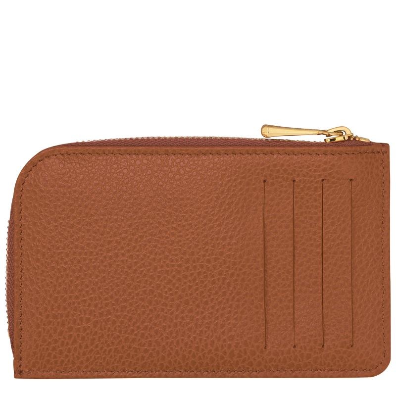 Caramel Brown Longchamp Le Foulonné Women's Cardholders | JUQX-40213