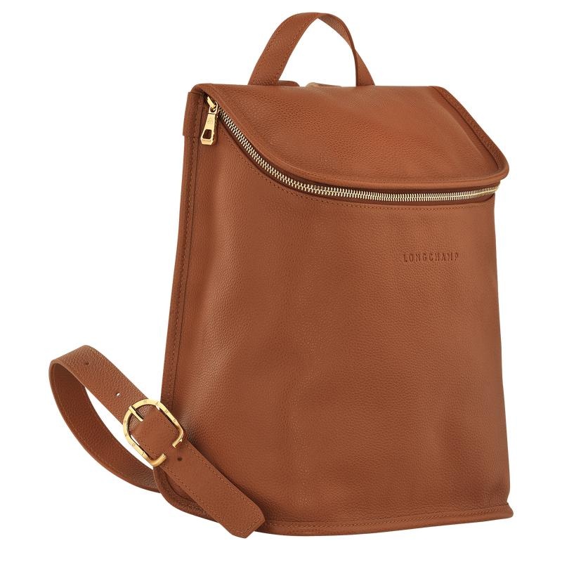 Caramel Brown Longchamp Le Foulonné Women's Backpacks | MGZO-14653