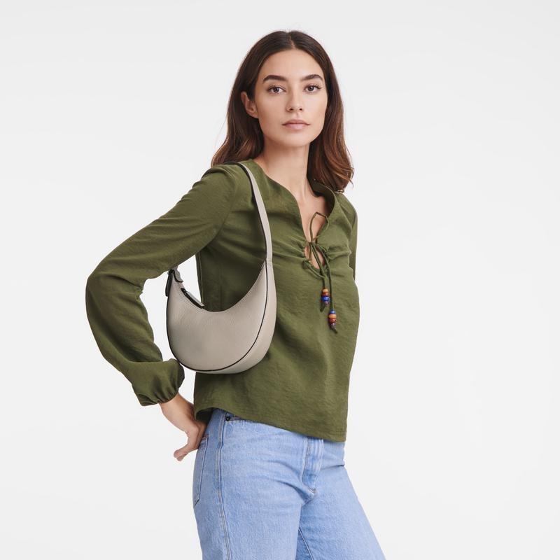 Clay Grey Longchamp Roseau Essential S Women's Hobo Bags | QTAV-68031