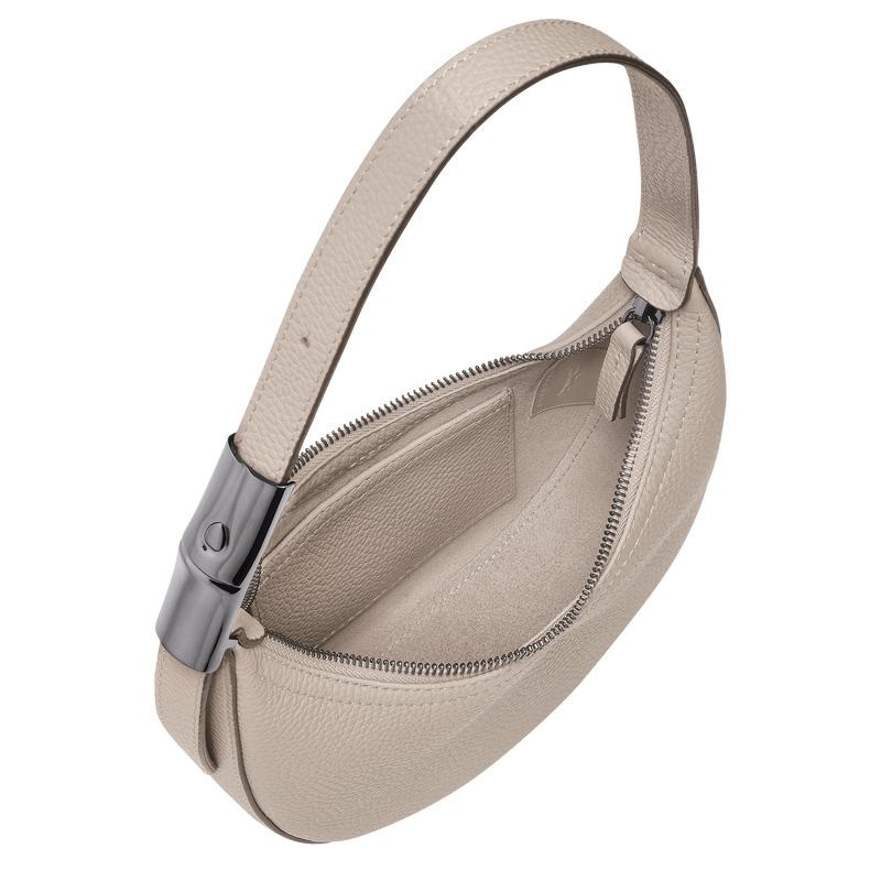 Clay Grey Longchamp Roseau Essential S Women's Hobo Bags | QTAV-68031