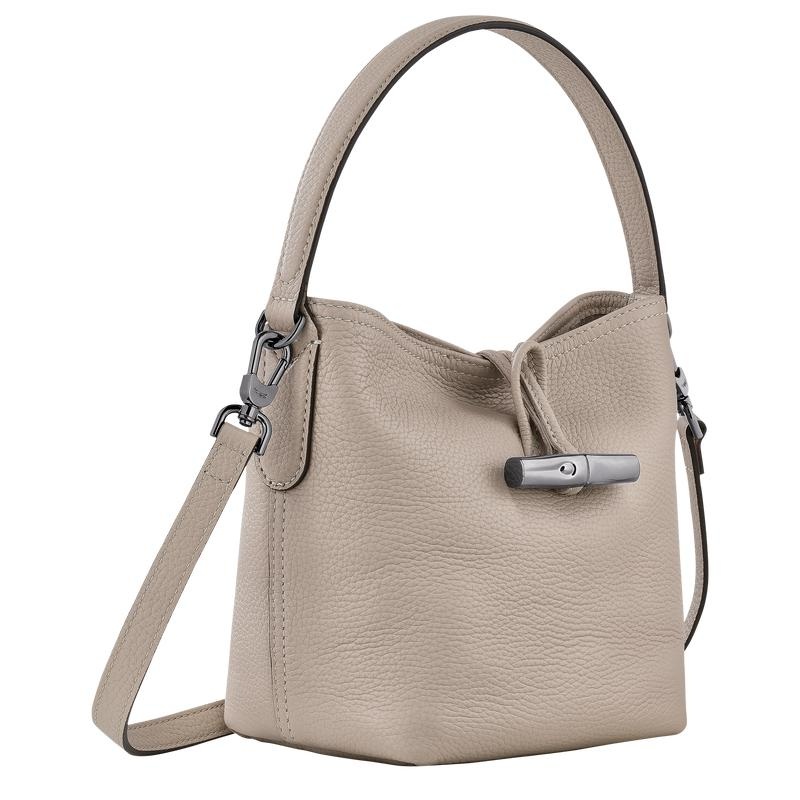 Clay Grey Longchamp Roseau Essential XS Women's Bucket Bag | QODH-15670