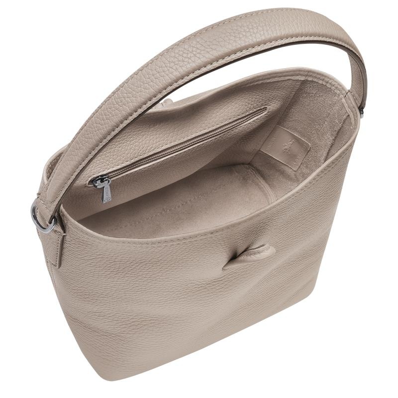 Clay Grey Longchamp Roseau Essential XS Women's Bucket Bag | QODH-15670