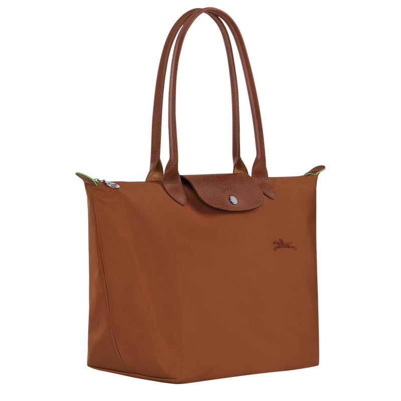 Cognac Brown Longchamp Le Pliage Green L Women's Tote Bag | YHEI-73654