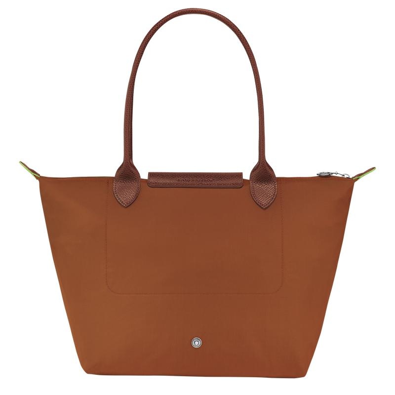 Cognac Brown Longchamp Le Pliage Green M Women's Tote Bag | KWGT-56481