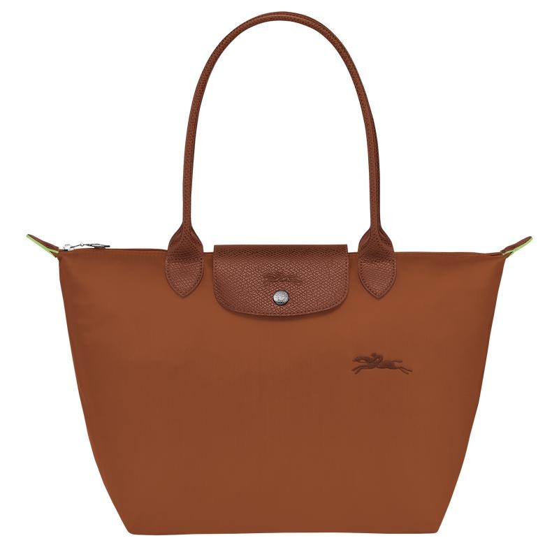 Cognac Brown Longchamp Le Pliage Green M Women\'s Tote Bag | KWGT-56481