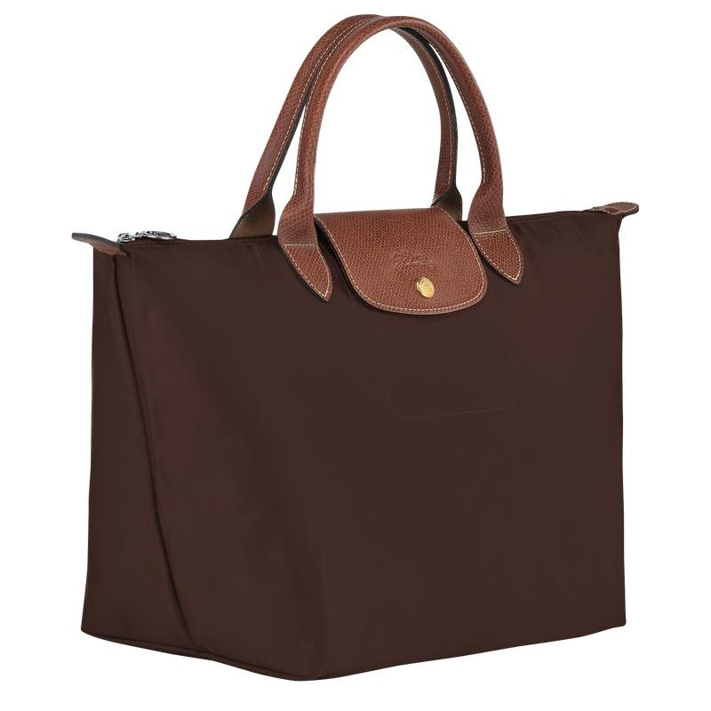 Ebony Brown Longchamp Le Pliage Original M Women's Handbags | BSWX-68924