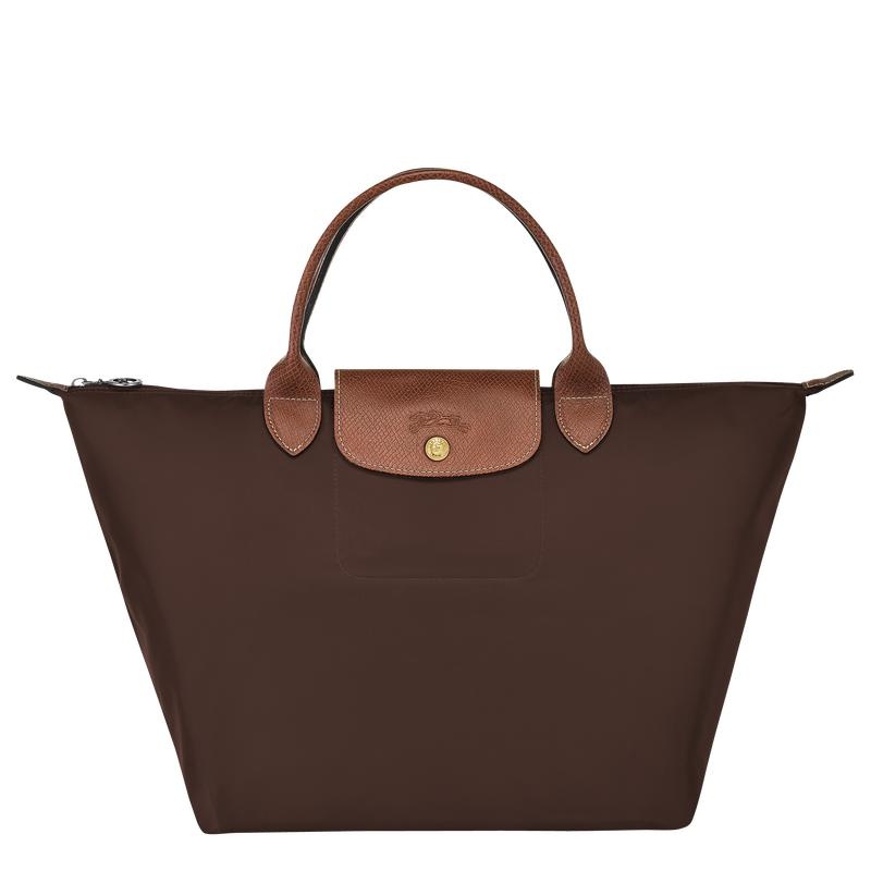 Ebony Brown Longchamp Le Pliage Original M Women\'s Handbags | BSWX-68924