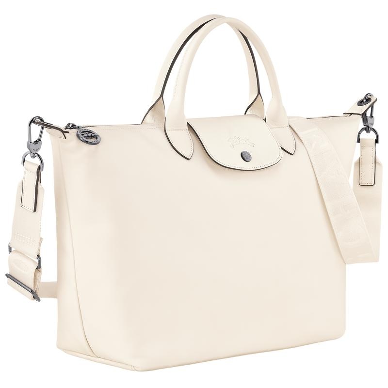 Ecru White Longchamp Le Pliage Xtra L Men's Handbags | WHIP-07129