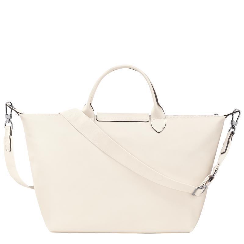 Ecru White Longchamp Le Pliage Xtra L Men's Handbags | WHIP-07129