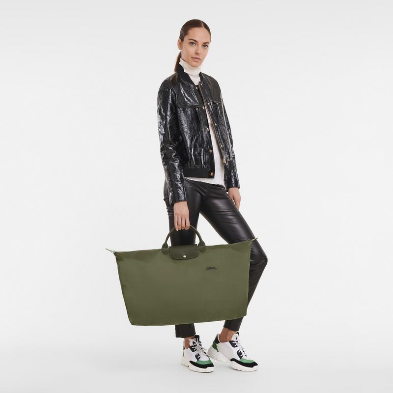 Forest Green Longchamp Le Pliage Green M Women's Travel Bags | CTSD-14958