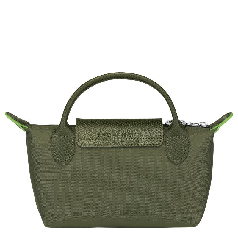 Forest Green Longchamp Le Pliage Green with handle Women's Pouches | CWNE-58132