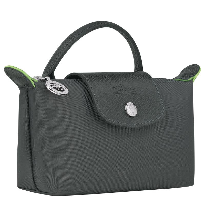 Graphite Grey Longchamp Le Pliage Green with handle Women's Pouches | UEOX-82614