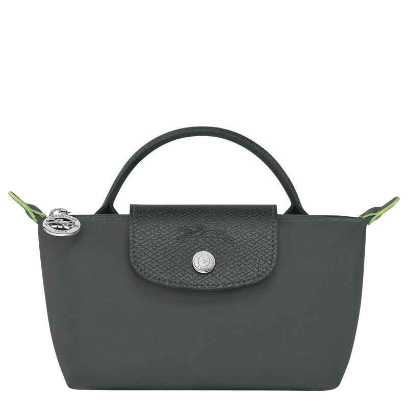 Graphite Grey Longchamp Le Pliage Green with handle Women\'s Pouches | UEOX-82614