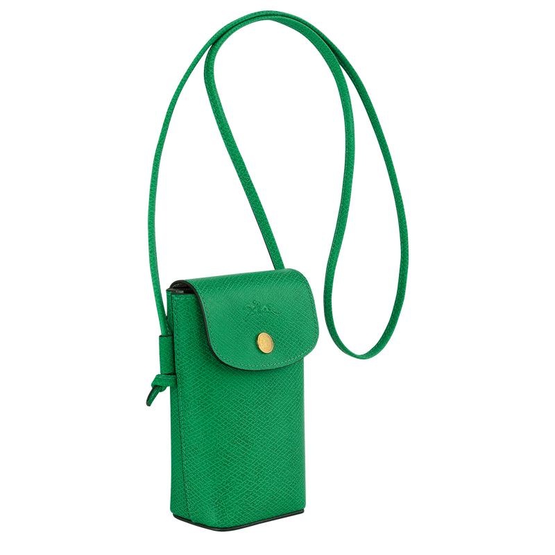 Green Longchamp Épure with leather lace Women's Phone Case | EOSV-68149