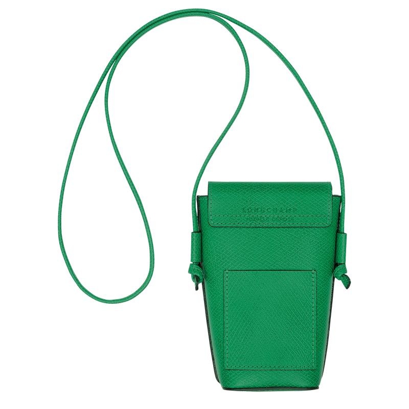 Green Longchamp Épure with leather lace Women's Phone Case | EOSV-68149