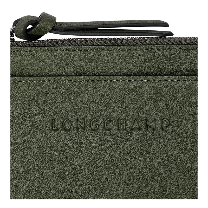 Khaki Longchamp 3D Men's Cardholders | THXO-17824