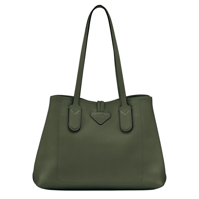 Khaki Longchamp Roseau Essential M Women's Tote Bag | RMJC-36015