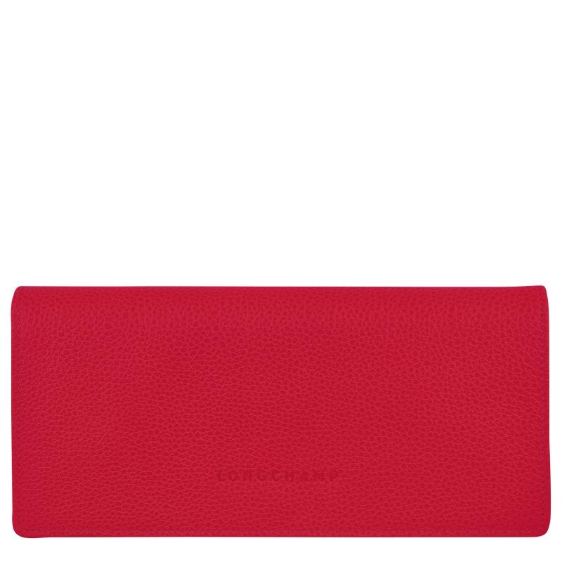 Love Red Longchamp Le Foulonné Continental Women\'s Wallets | VBTA-56840