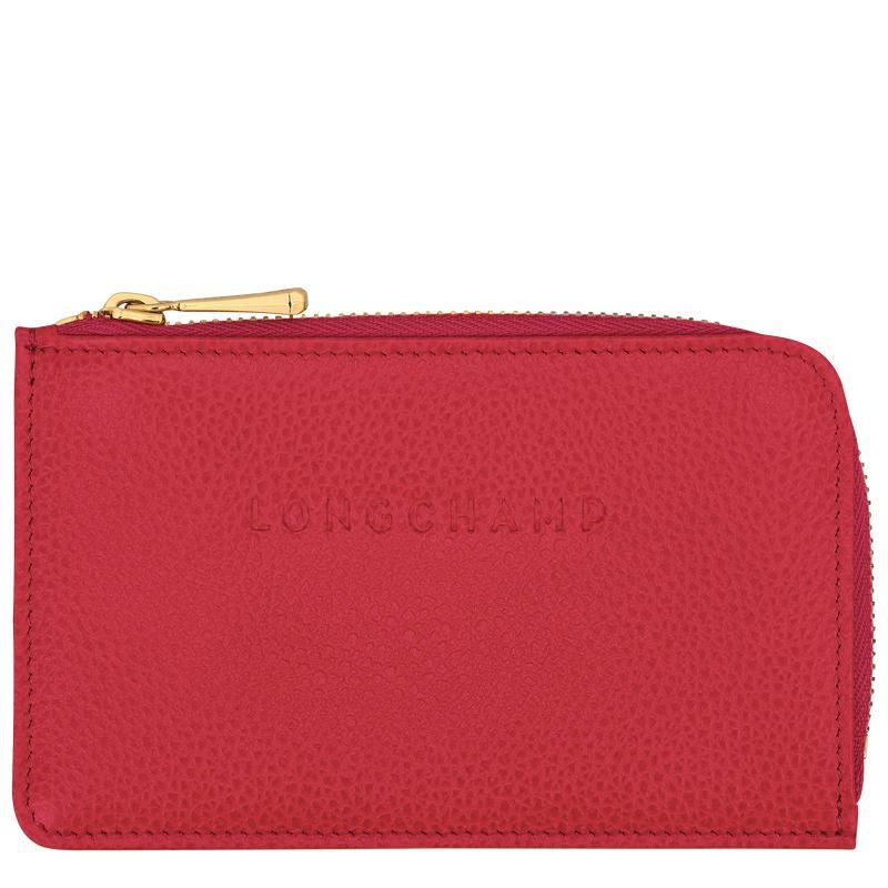 Love Red Longchamp Le Foulonné Women\'s Cardholders | YMIL-96271