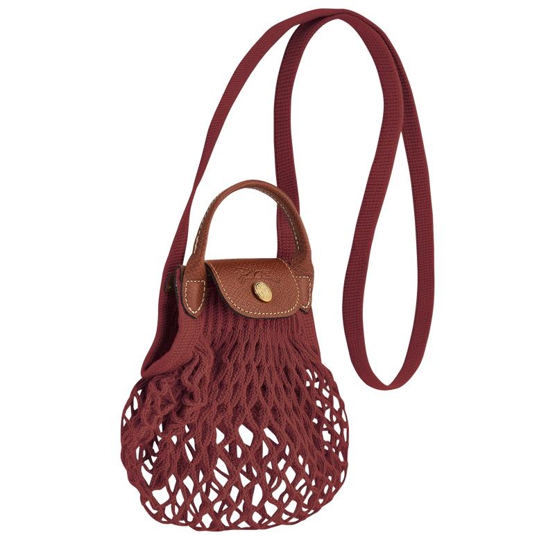 Mahogany Brown Longchamp Le Pliage Filet XS Women's Mesh Bag | DYNQ-61927