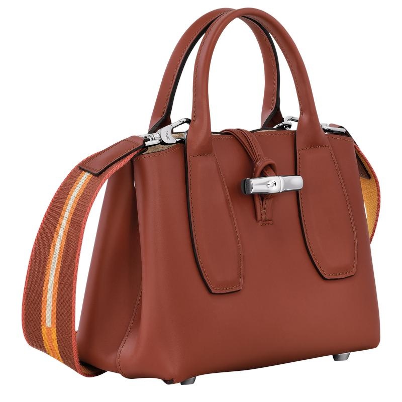 Mahogany Brown Longchamp Roseau S Women's Handbags | MJEH-09276