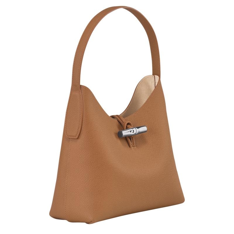 Natural Brown Longchamp Roseau M Women's Hobo Bags | DCAL-76921