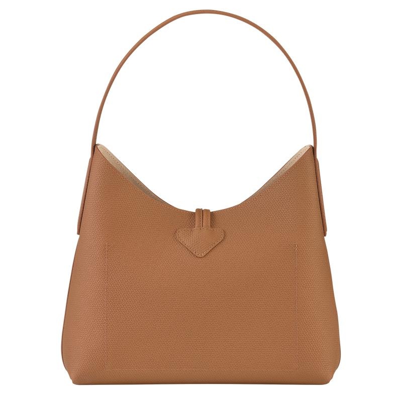 Natural Brown Longchamp Roseau M Women's Hobo Bags | DCAL-76921